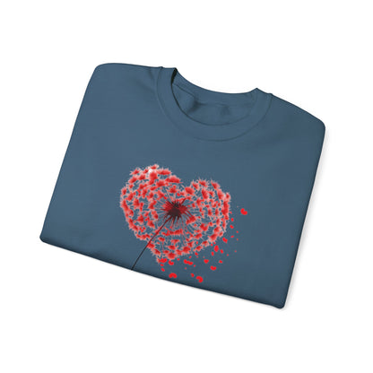 Dandelion Heart Sweatshirt, Valentine Sweatshirt, Wildflower Sweatshirt, Valentine Flower Sweatshirt, Love Sweatshirt - Unisex Sweatshirt