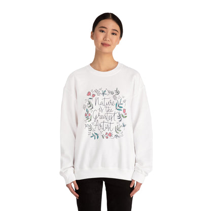 Nature Is The Greatest Artist Sweatshirt, Cute Flower Jumper, Wildflower Top, Floral Pullover, Valentine's Day Gift