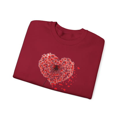 Dandelion Heart Sweatshirt, Valentine Sweatshirt, Wildflower Sweatshirt, Valentine Flower Sweatshirt, Love Sweatshirt - Unisex Sweatshirt