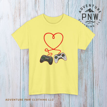 Video Gamer Valentines Day T-Shirt, Gamer Heart Tee, Valentines Gift for Him or Her, Unisex Gaming Shirt, Controller Love  Unisex Shirt