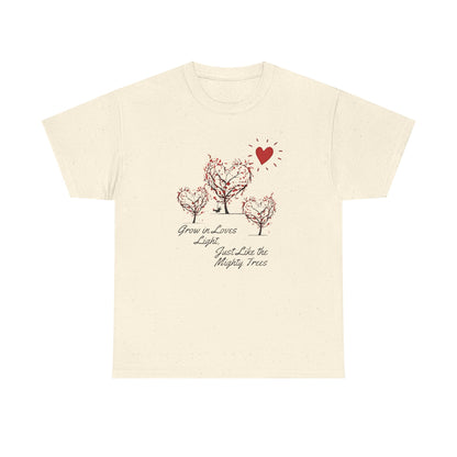Grow in Love Tree Heart Tee –Adventure Nature Valentine Shirt