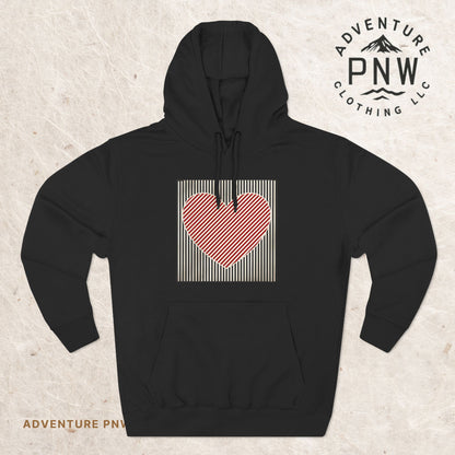Retro Valentines Heart Hoodie, Cute Love Sweatshirt, Womens Valentines Hoodie, Teacher Mom Heart Hoodie, Vintage Three-Panel Fleece