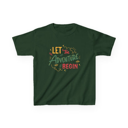Lets the ADVENTURE Begins with CHRISTMASS Vibes Kids Heavy Cotton™ Tee| Christmas Adventure Outfit