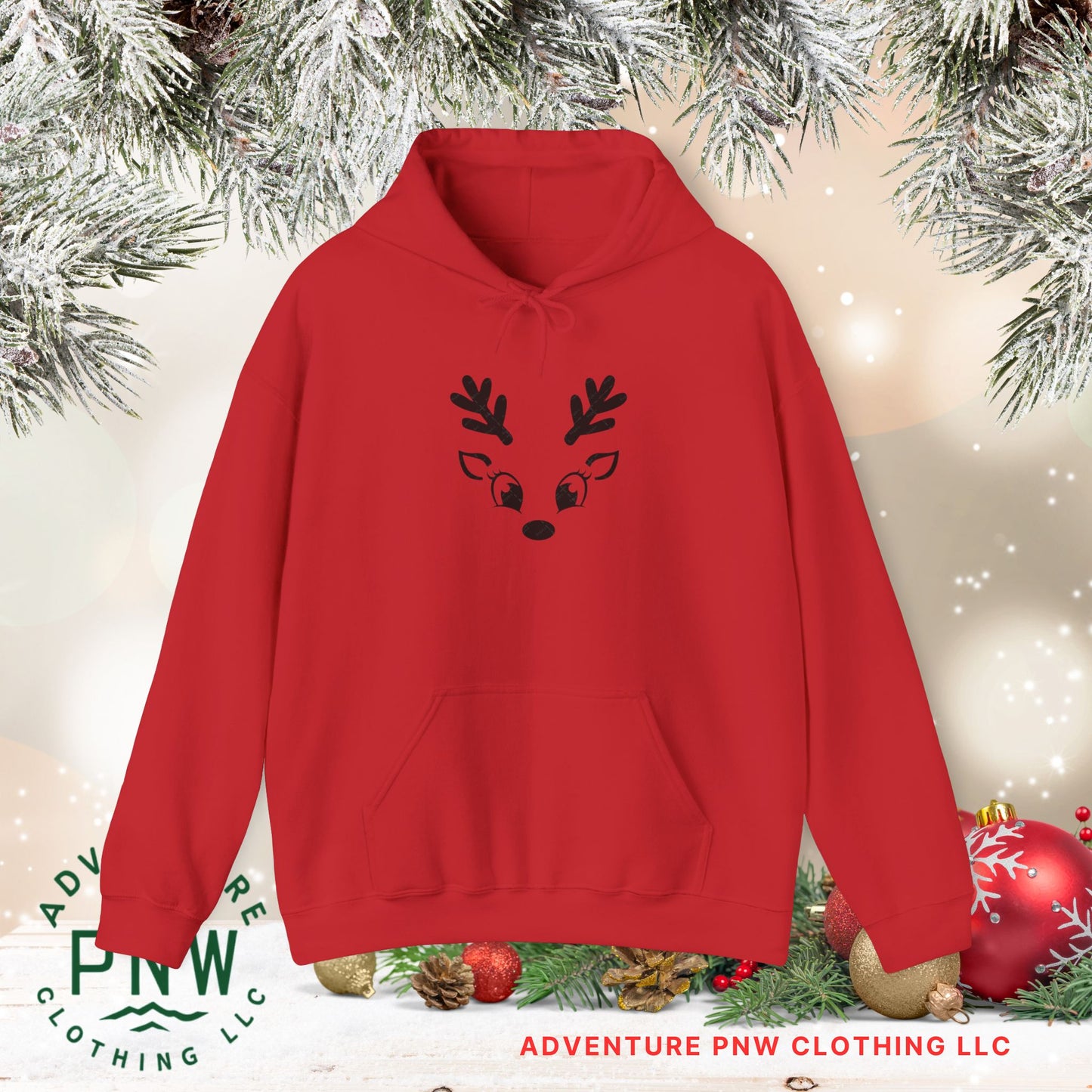 Reindeer Christmas Couple Hoodie, Christmas Hoodies for Men Women, Matching Family Christmas Outfits, Christmas Hoodie Gifts for her him