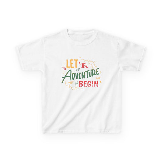 Lets the ADVENTURE Begins with CHRISTMASS Vibes Kids Heavy Cotton™ Tee| Christmas Adventure Outfit