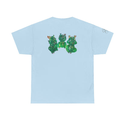 "Green speak/ hear/ see no evil dragons"