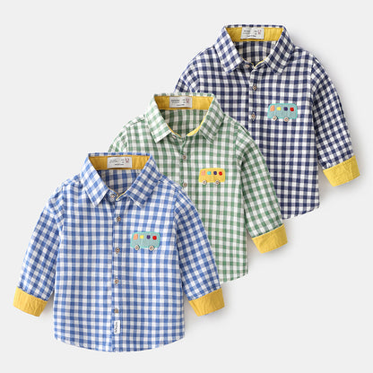 Cartoon Children's Clothing Baby Tops Lapel Boys Shirts