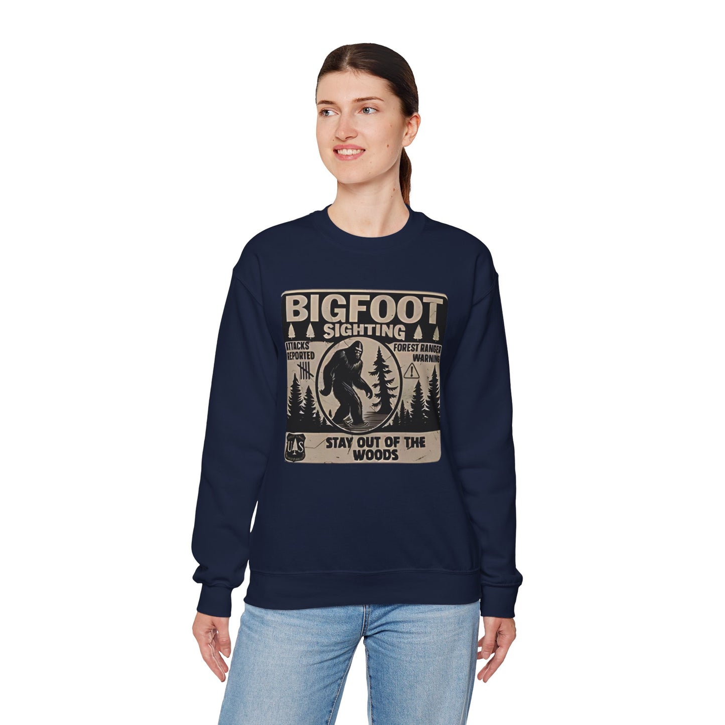 Bigfoot Retro Sweatshirt –Adventure Funny Sasquatch Crewneck