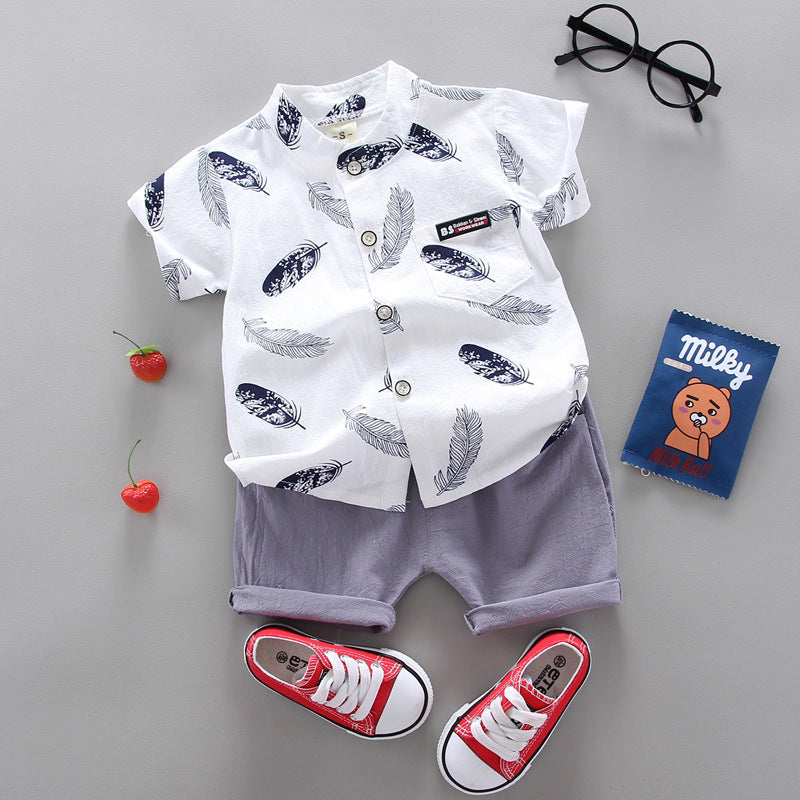 Summer Cartoon Children'S Clothing Western Style Short-Sleeved Suit