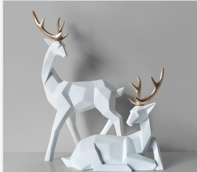 Nordic Style Geometric Elk Ornaments