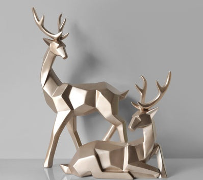 Nordic Style Geometric Elk Ornaments