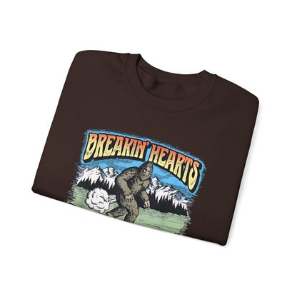 Breakin Hearts Rippin Farts Funny Sasquatch Bigfoot 80s Unisex Sweatshirt - Funny Gift, Bigfoot Lover, Funny Sweatshirt, Sasquatch Shirt,