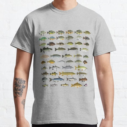 Freshwater Fish School Men's T-shirt Short Sleeve