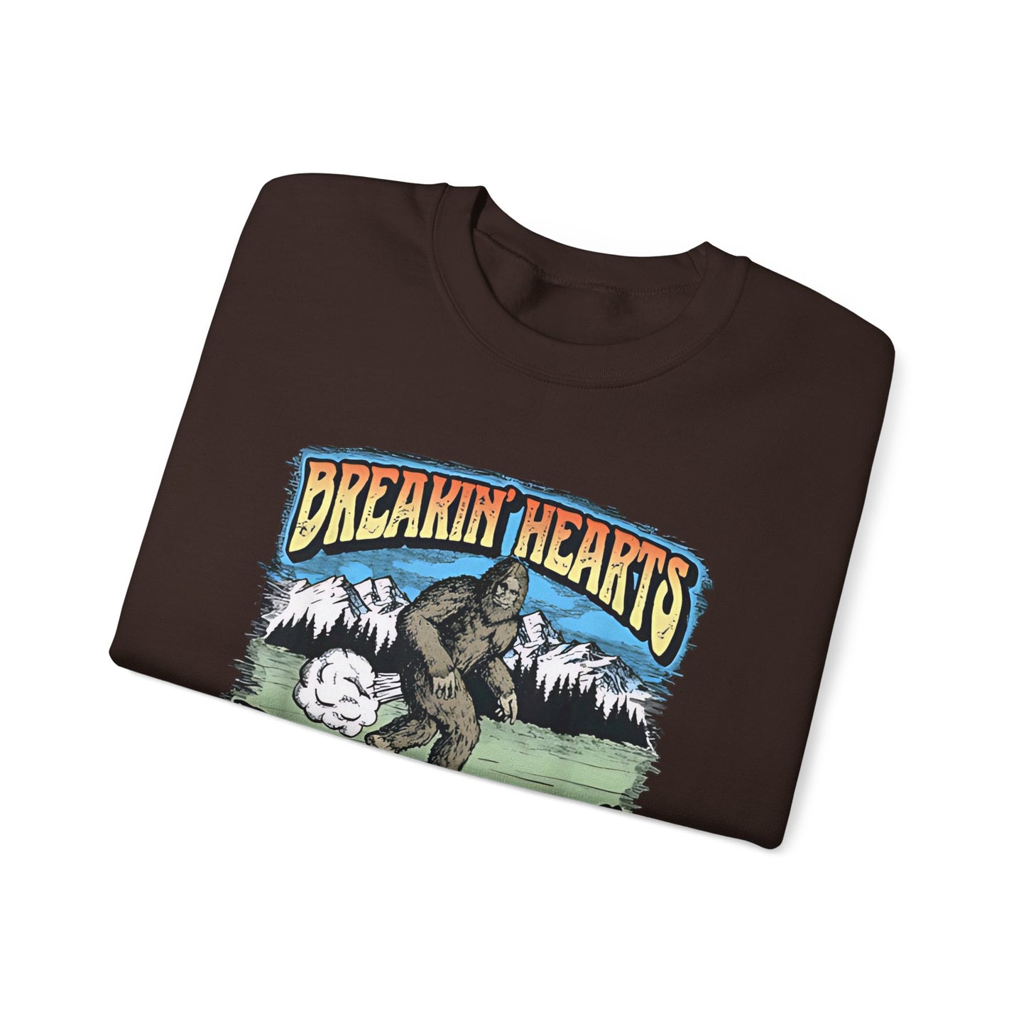 Adventure Breakin’ Hearts Rippin’ Farts Bigfoot 80s Sweatshirt