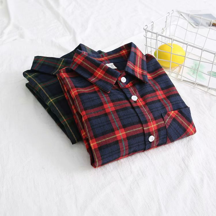 Casual Plaid Lapel Shirt with Single Pocket 2 - Adventure PNW Clothing LLC