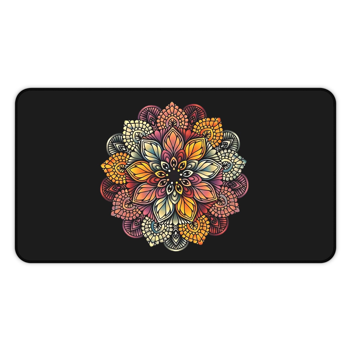 Desk Mat, Mandala Floral Printed Mouse Pad, Boho Style Desk Accessory, Natural Lover Gift, Office Decor, Work from Home Essential