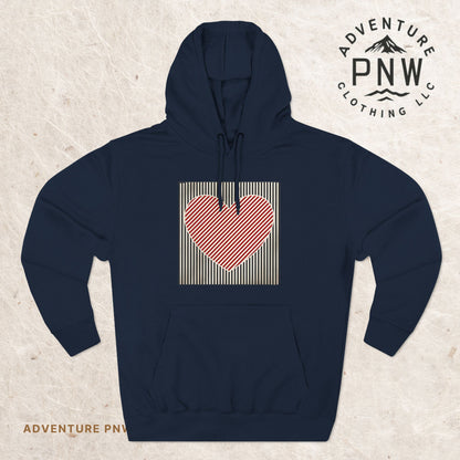 Retro Valentines Heart Hoodie, Cute Love Sweatshirt, Womens Valentines Hoodie, Teacher Mom Heart Hoodie, Vintage Three-Panel Fleece