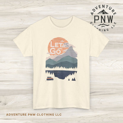 Women's Mountain Graphic T Shirt, Glamping Adventure Nature Lover Tee, Unisex Heavy Cotton, Casual 90s Shirt, Camping Hiking Wilderness