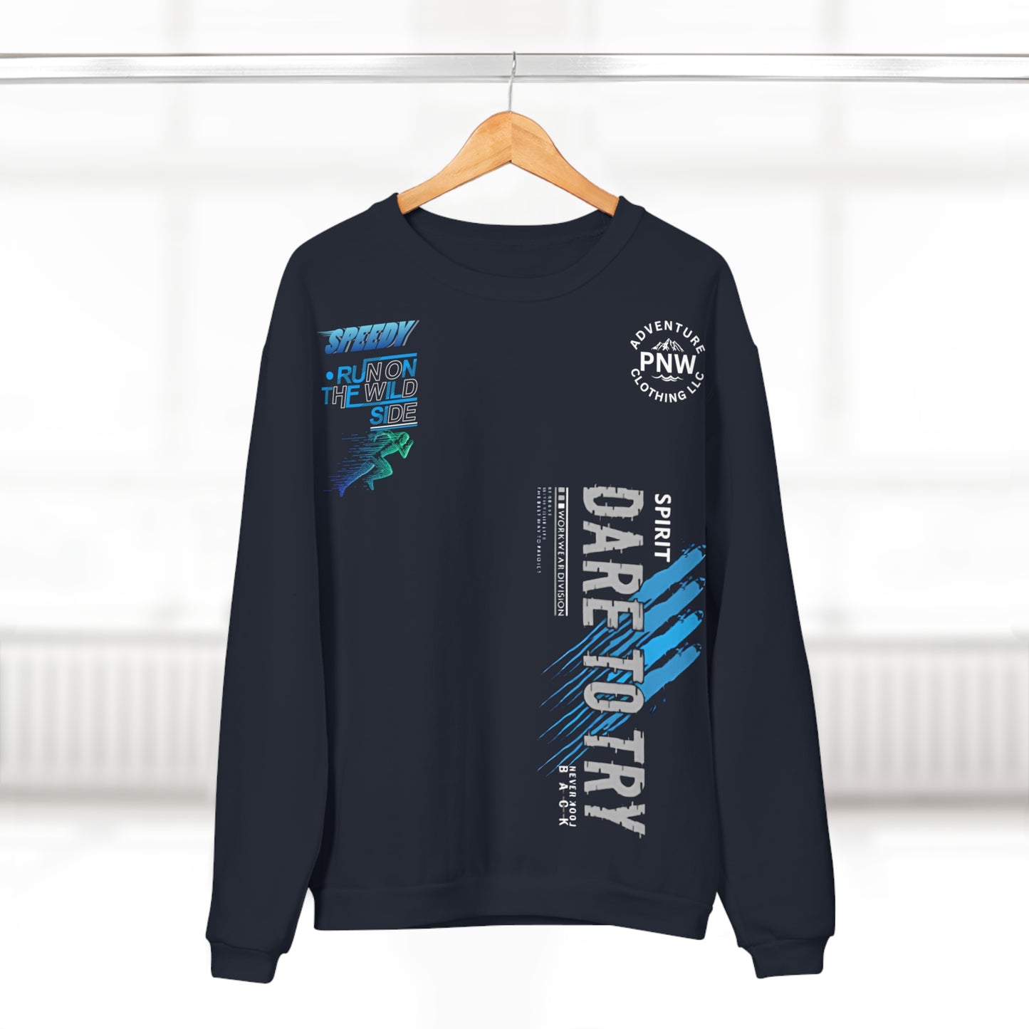 Outdoor Adventure Unisex Crew Neck Sweatshirt - Running Hiking PNW Athletic Pullover, Softstyle Apparel, Dare to Try, Adventure Clothing,