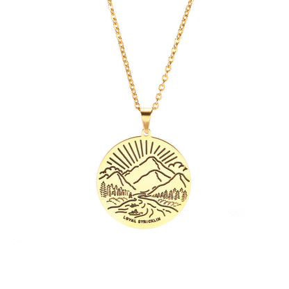 Inspirational Necklace Mountain Peak Personality Snow Mountain Necklace Simple