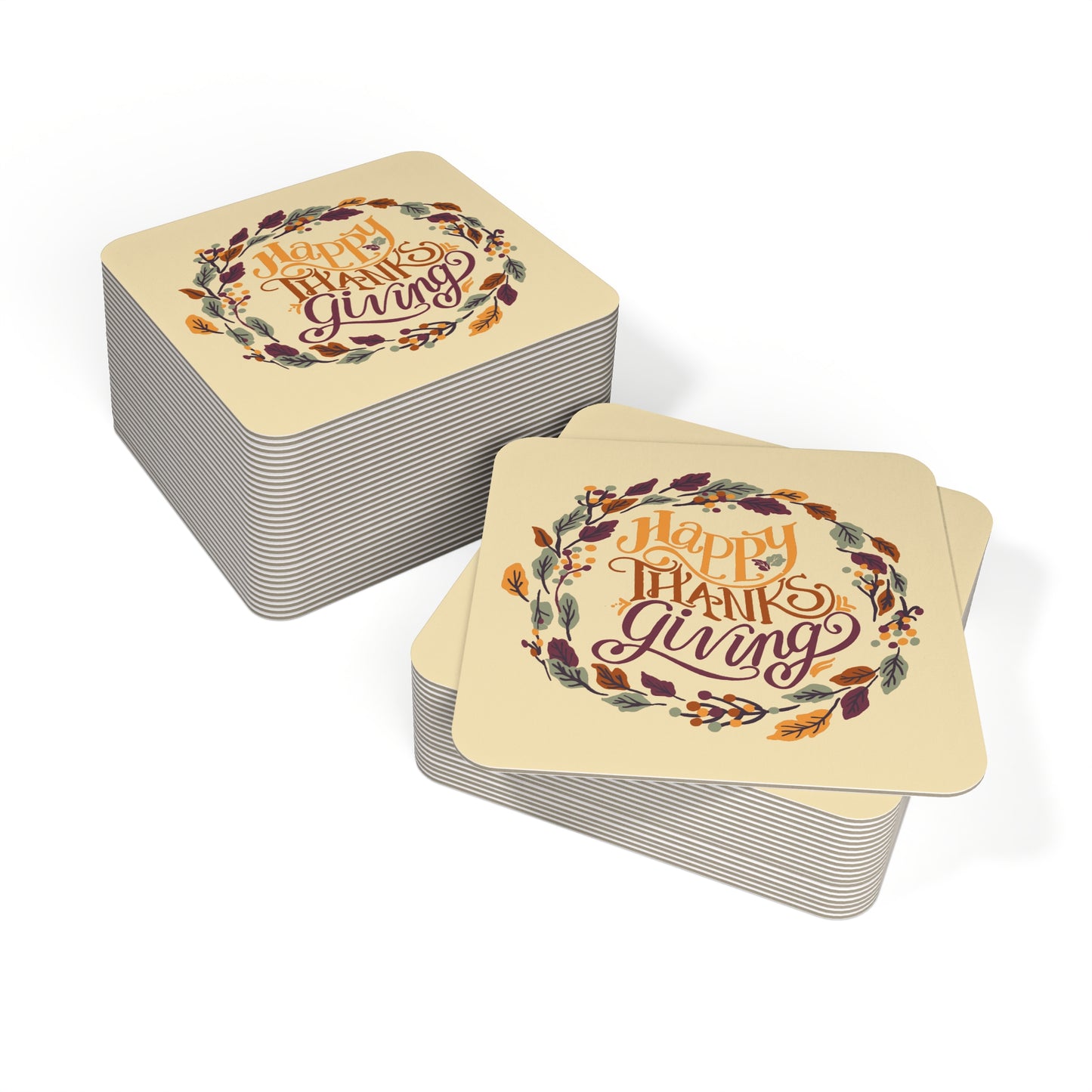 Happy Thanksgiving Adventure Coasters | Celebrate with Style & Gratitude | Coasters (50, 100 pcs)