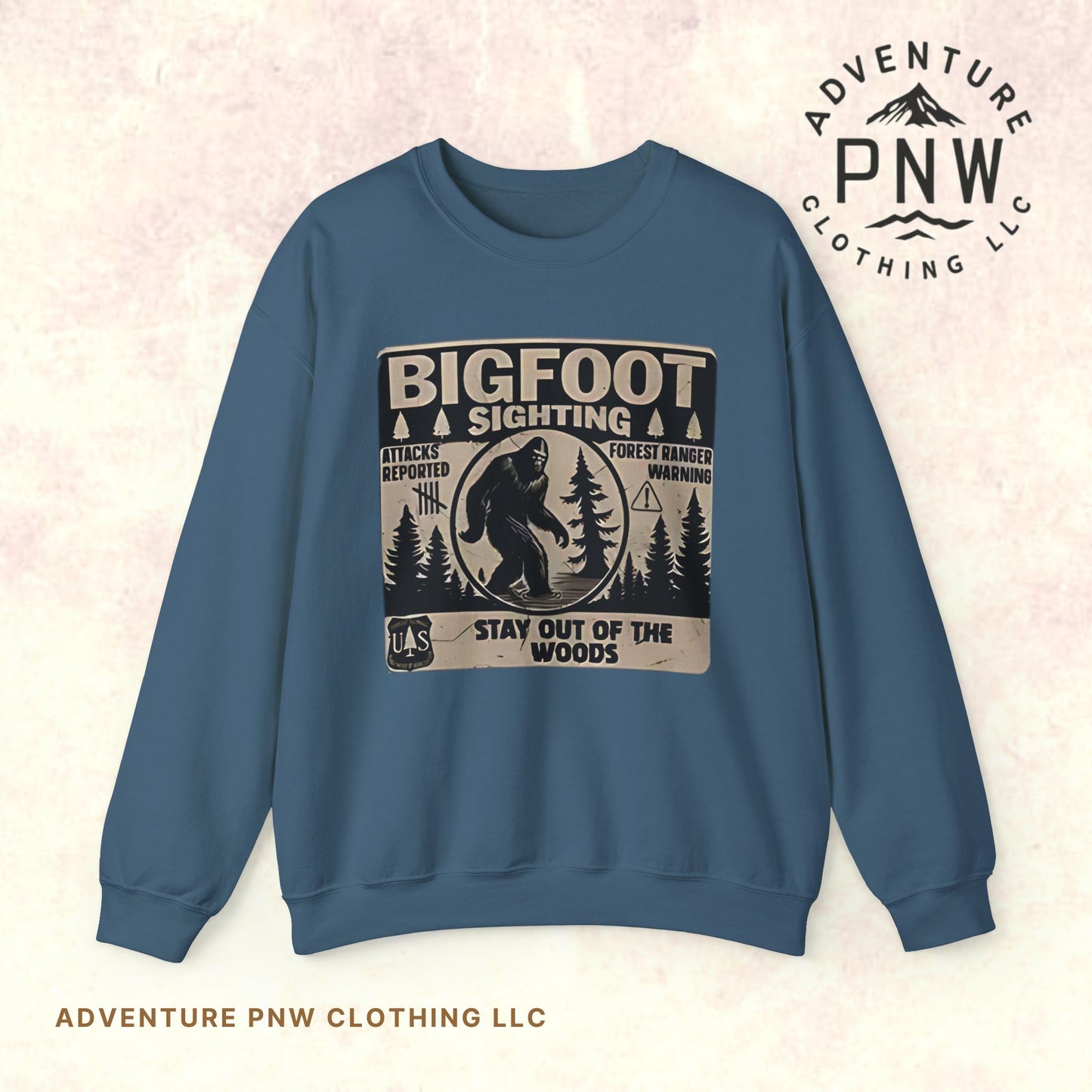 Bigfoot Sighting Retro Sweatshirt, Funny Sasquatch Crewneck, Ranger Warning Forest Attacks Vintage Jumper, Stay Out Woods Unisex Hoodie,