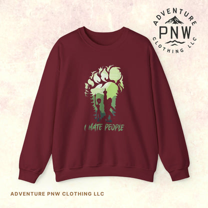 Funny Adventure Bigfoot & Alien “I Hate People” Sweatshirt