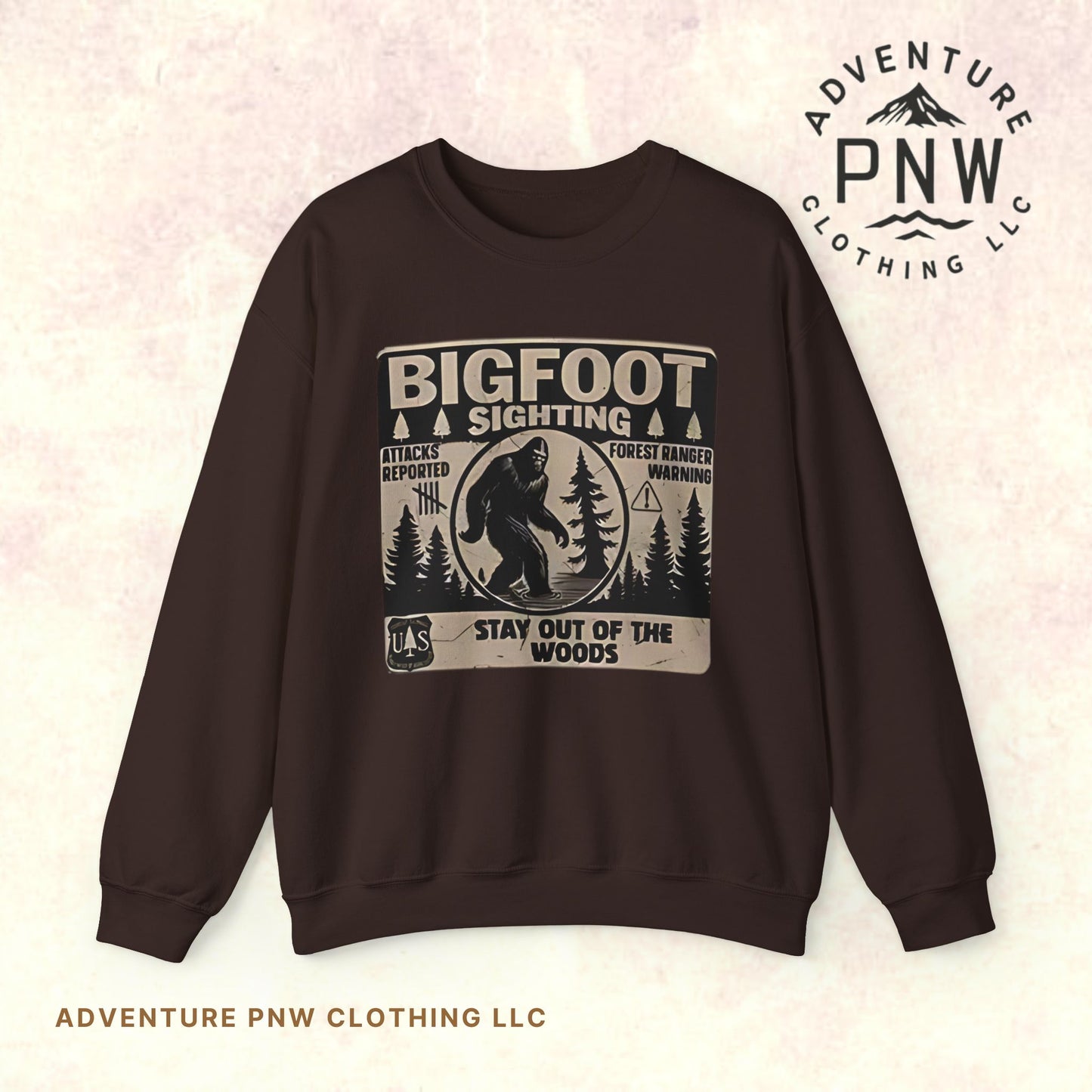 Bigfoot Retro Sweatshirt –Adventure Funny Sasquatch Crewneck