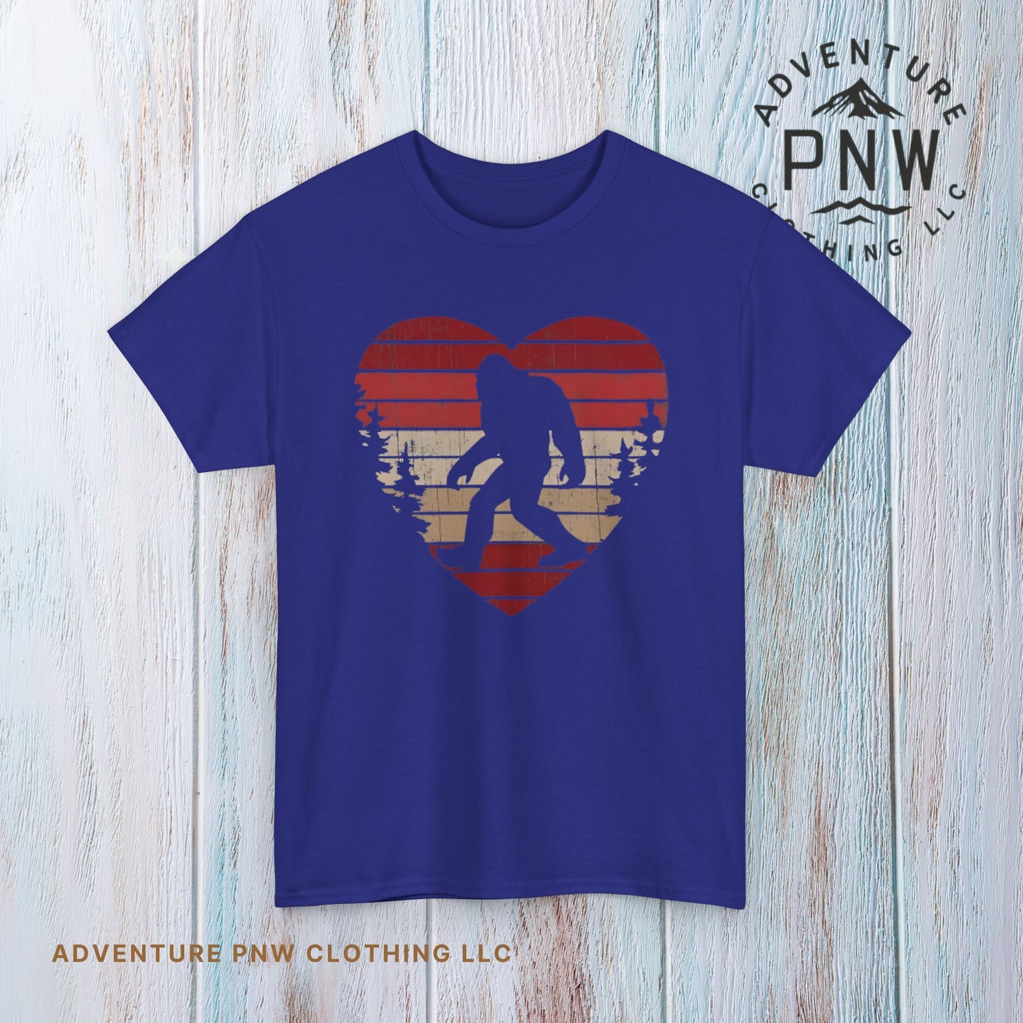 Bigfoot Heart Valentine Tee – Cute Adventure Sasquatch Shirt