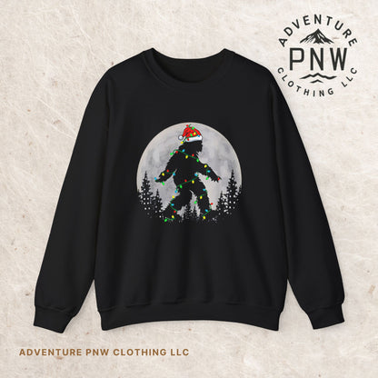 Bigfoot Santa Lights Sweatshirt –Adventure Funny Holiday Pullover