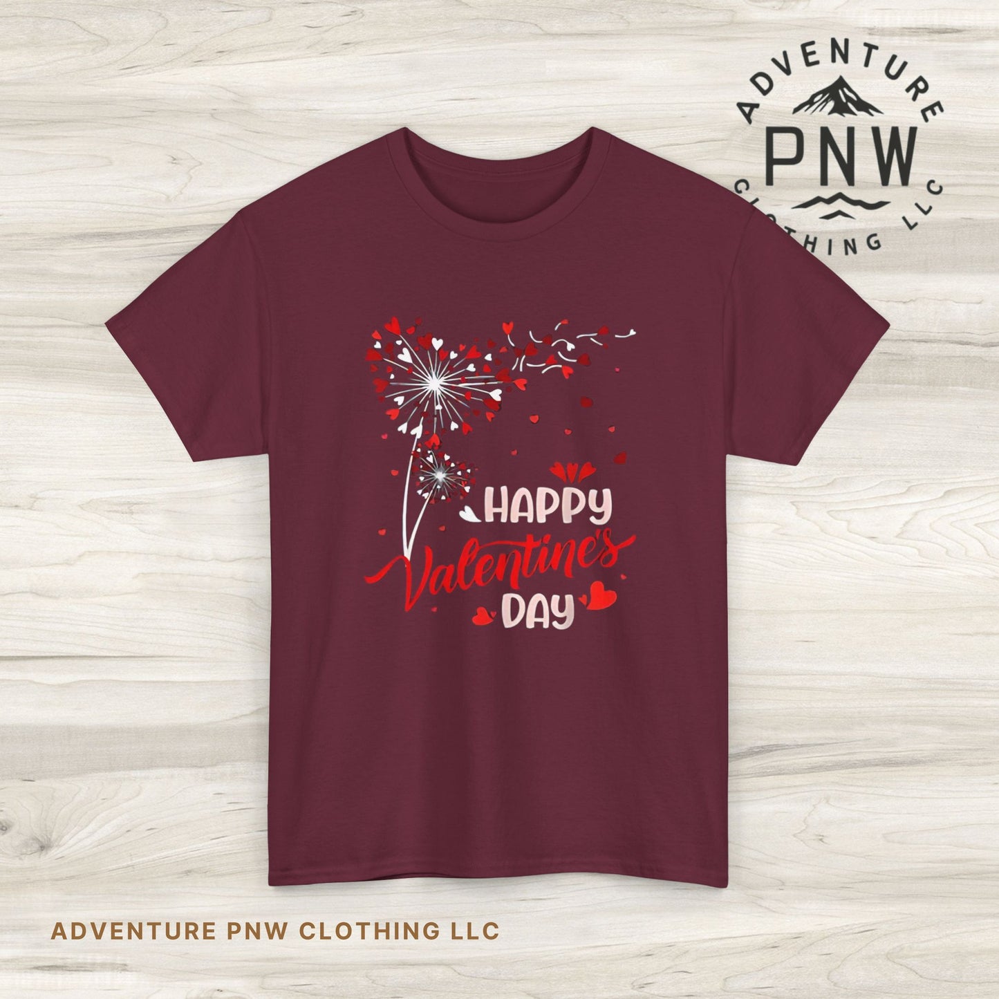 Adventure Dandelion Heart Valentine Tee – Love Gift T-Shirt