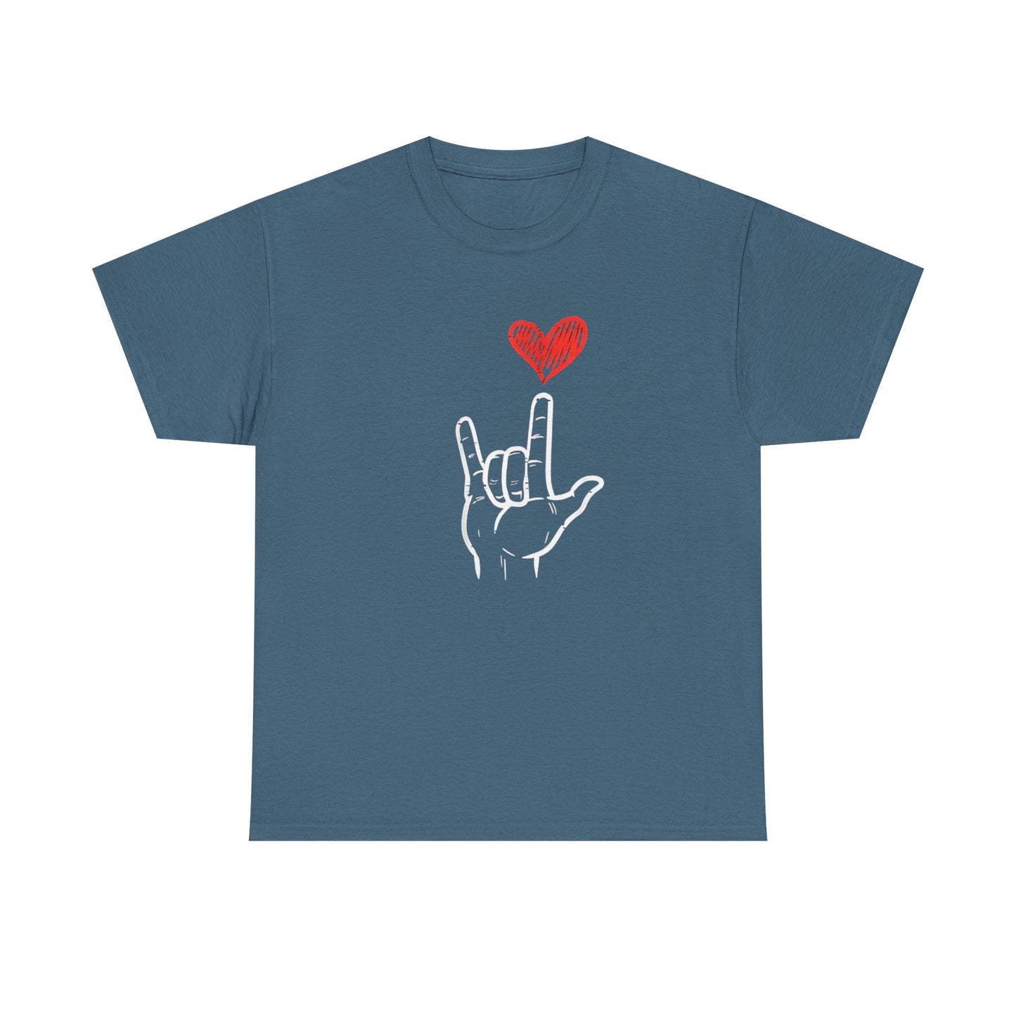 Valentines Day I Love You Hand Sign Heart Unisex T-Shirt, Gift for Him or Her, Valentines Tee, Love Gesture Graphic Tee, Romantic Shirt,
