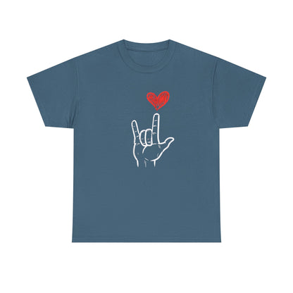 Valentines Day I Love You Hand Sign Heart Unisex T-Shirt, Gift for Him or Her, Valentines Tee, Love Gesture Graphic Tee, Romantic Shirt,