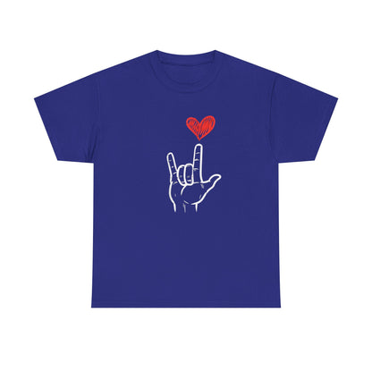Valentines Day I Love You Hand Sign Heart Unisex T-Shirt, Gift for Him or Her, Valentines Tee, Love Gesture Graphic Tee, Romantic Shirt,