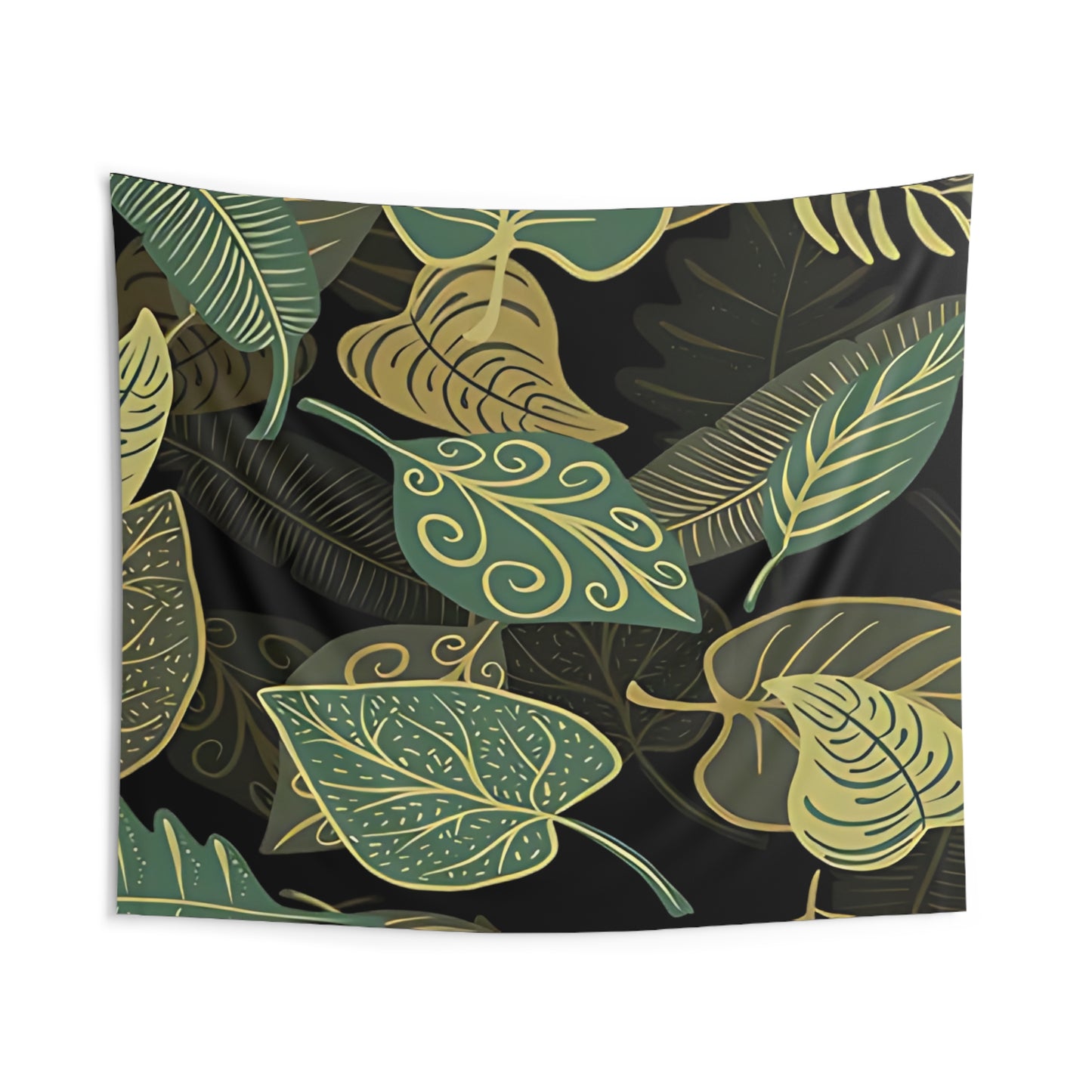 Boho Leaves Wall Tapestry - Indoor Wall Art for Bedroom, Living Room, or Dorm, Nature-Inspired Home Decor, Large Fabric Wall Hanging, Plant