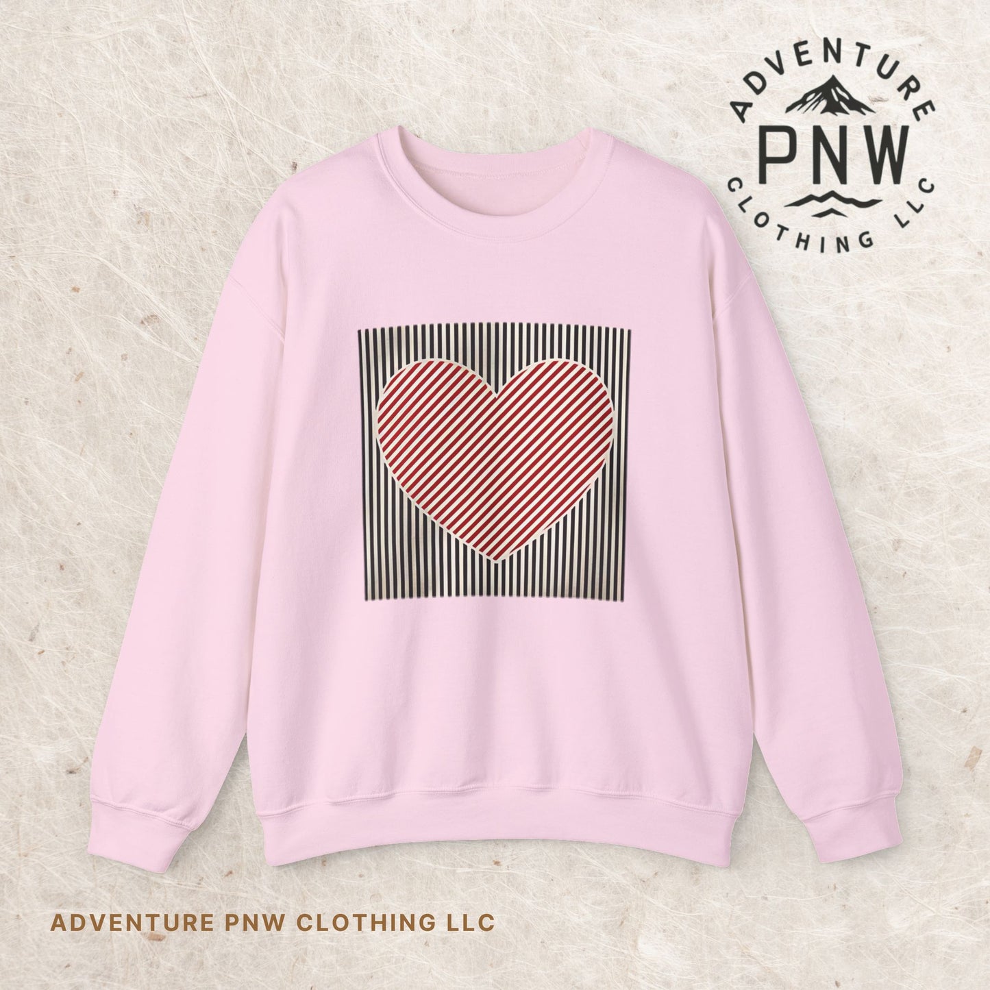 Retro Heart Valentine Sweatshirt –Adventure Gift for Her