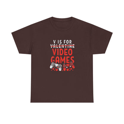 Funny Gamer Valentine Tee – Adventure V Is for Video Games