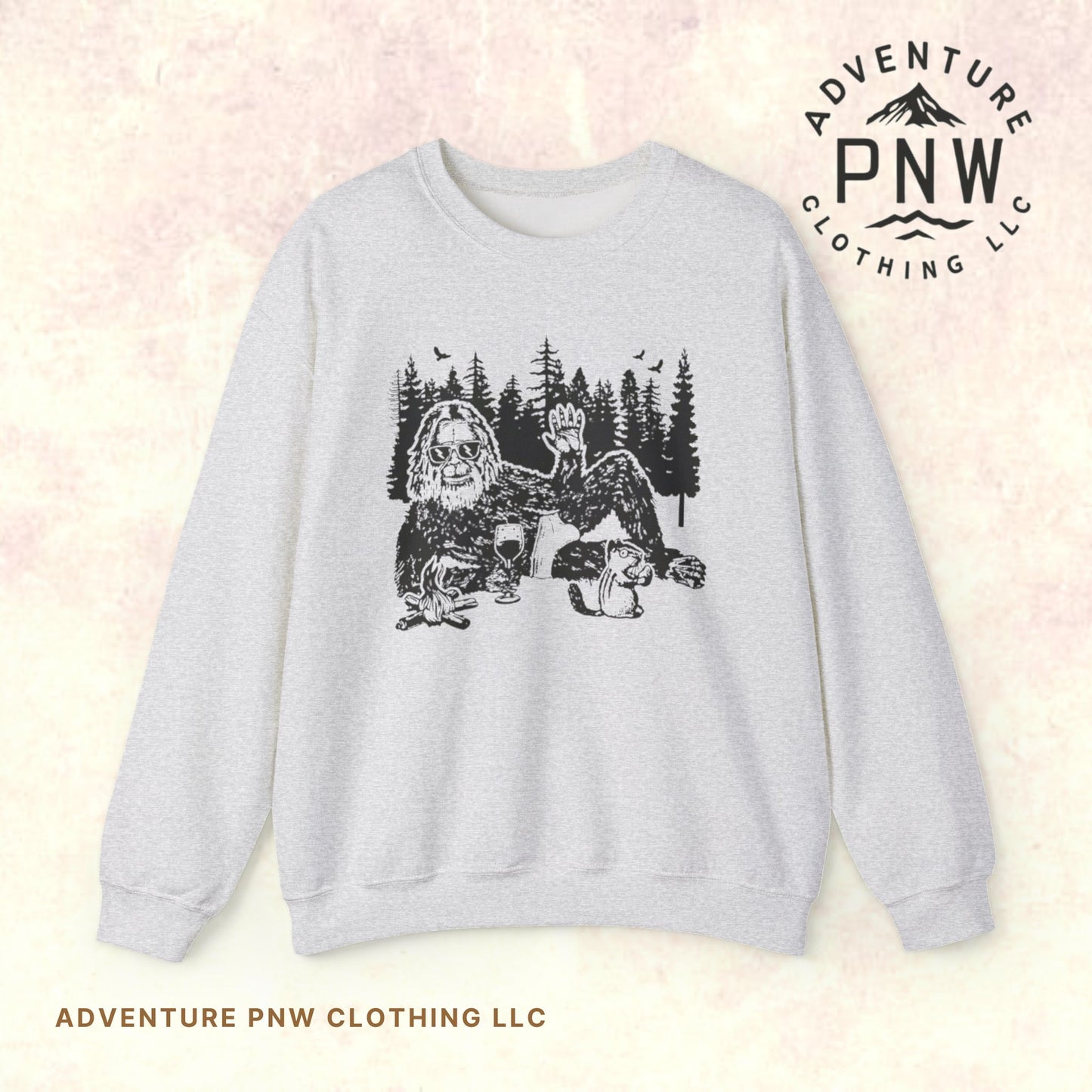 Funny Bigfoot Sasquatch Sweatshirt –Adventure Unisex Crewneck
