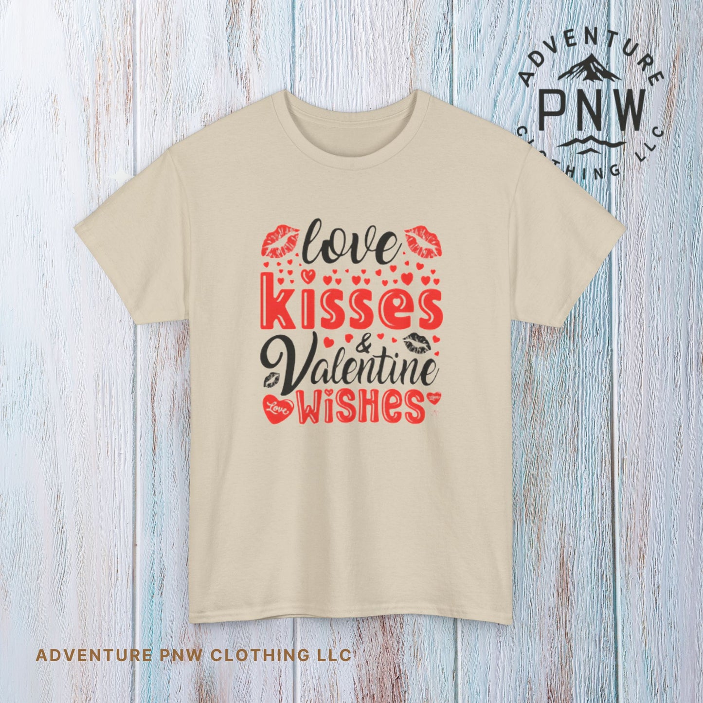 Love Kisses Valentine Tee –Adventure Unisex Graphic Shirt