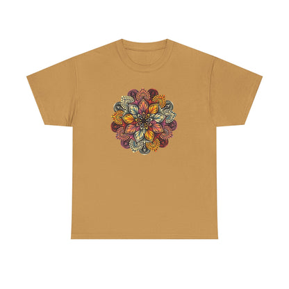 Mandala Floral Printed T Shirt, Women Casual Outdoorsy Tee for Glamping & Hiking, Adventure Shirt, Boho Style Top