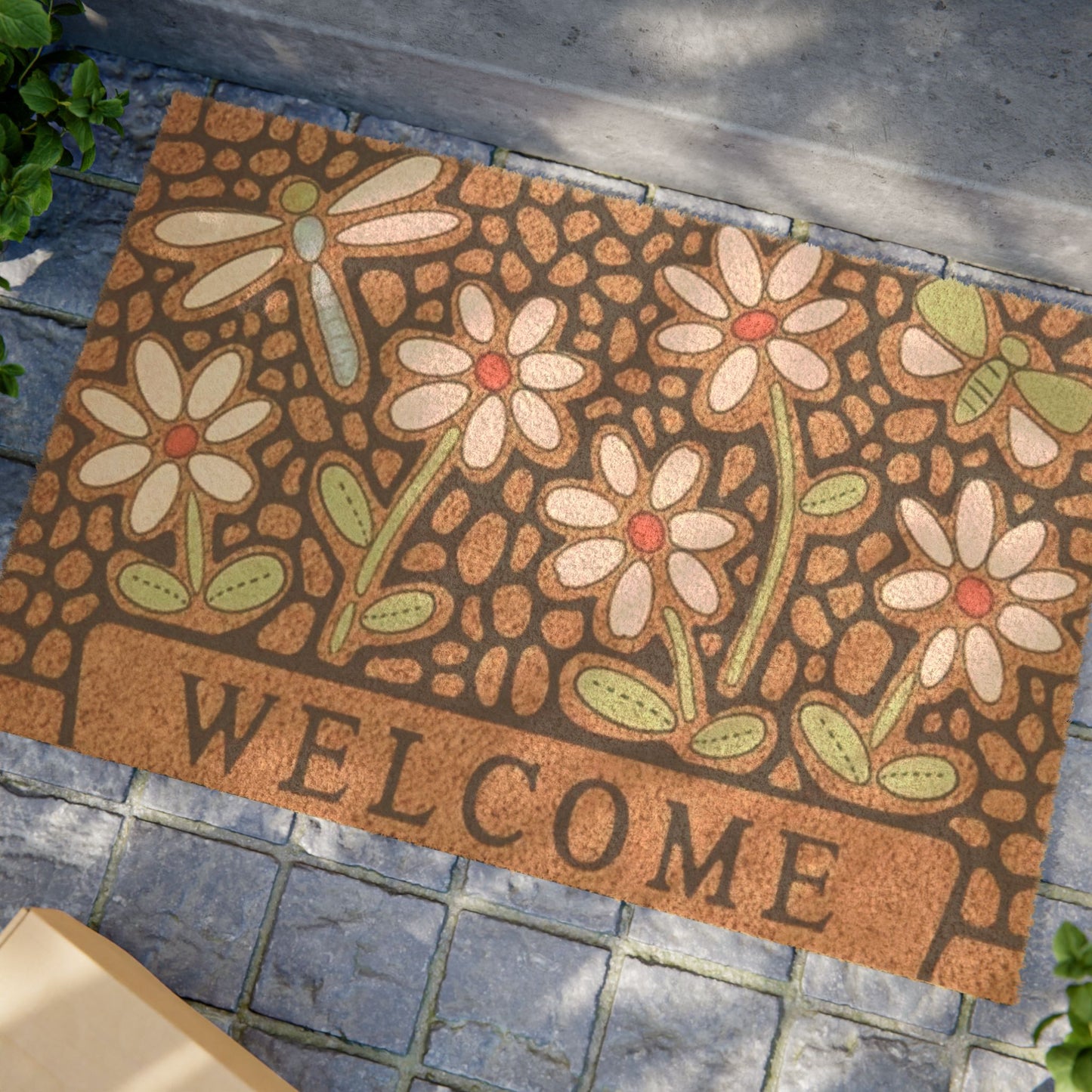 Doormat, Floral Spring Summer Flowers Entrance Mat, Nature Lover Door Rug, Outdoor Welcome Mat, Garden Front Porch Decor