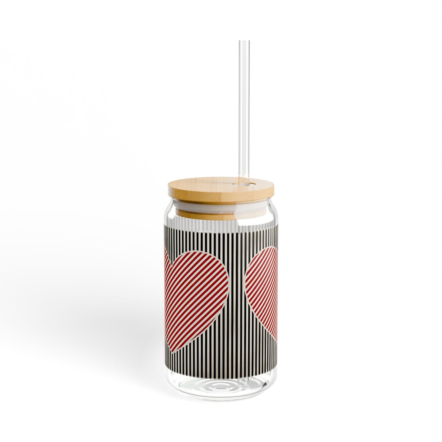 Retro Heart Valentine Sipper Glass –Adventure Gift for Her