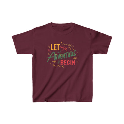 Lets the ADVENTURE Begins with CHRISTMASS Vibes Kids Heavy Cotton™ Tee| Christmas Adventure Outfit