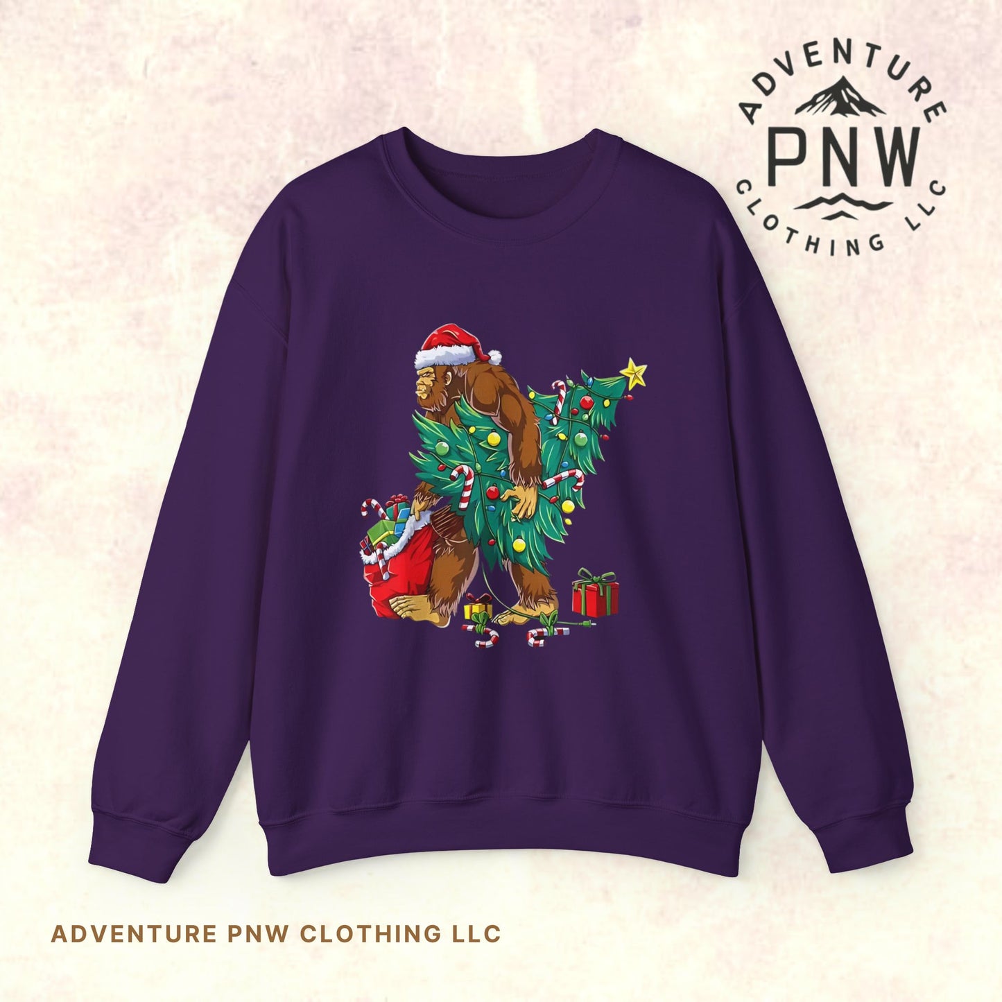 Adventure Bigfoot Christmas Lights Sweatshirt – Unisex Jumper