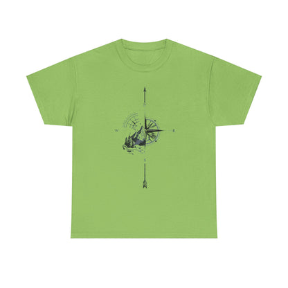 Mountain Compass Pattern Unisex Tee, Adventure Lover Hiking Tshirt, Traveler Gift Shirt, Nature Outdoor Top
