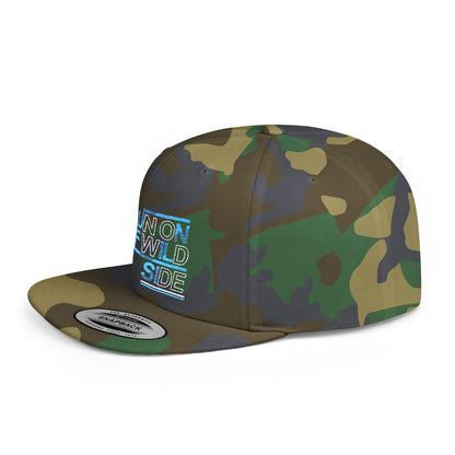 Run on the Wild Side Flat Bill Snapback Hat, Cool Unisex Cap for Outdoor Adventures, Trendy Hat for Summer Festivals, Great Gift for Nature