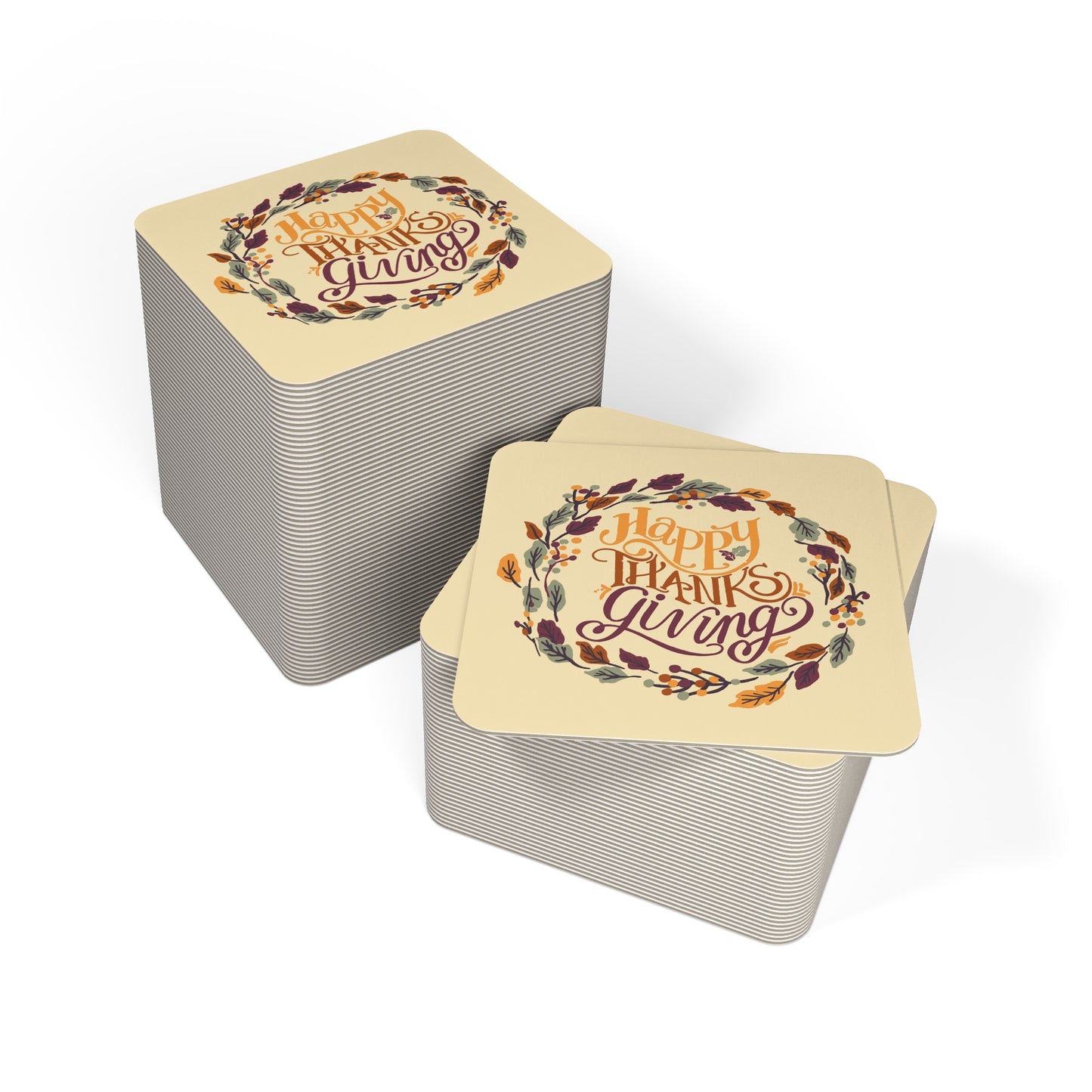 Happy Thanksgiving Adventure Coasters | Celebrate with Style & Gratitude | Coasters (50, 100 pcs)