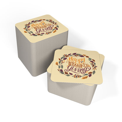 Happy Thanksgiving Adventure Coasters | Celebrate with Style & Gratitude | Coasters (50, 100 pcs)