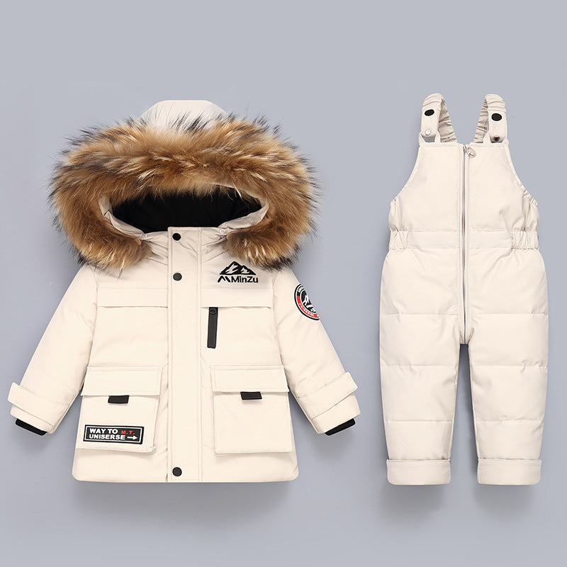 Children's Down Jacket Suit New Winter Baby Baby Down Jacket Two-piece Set