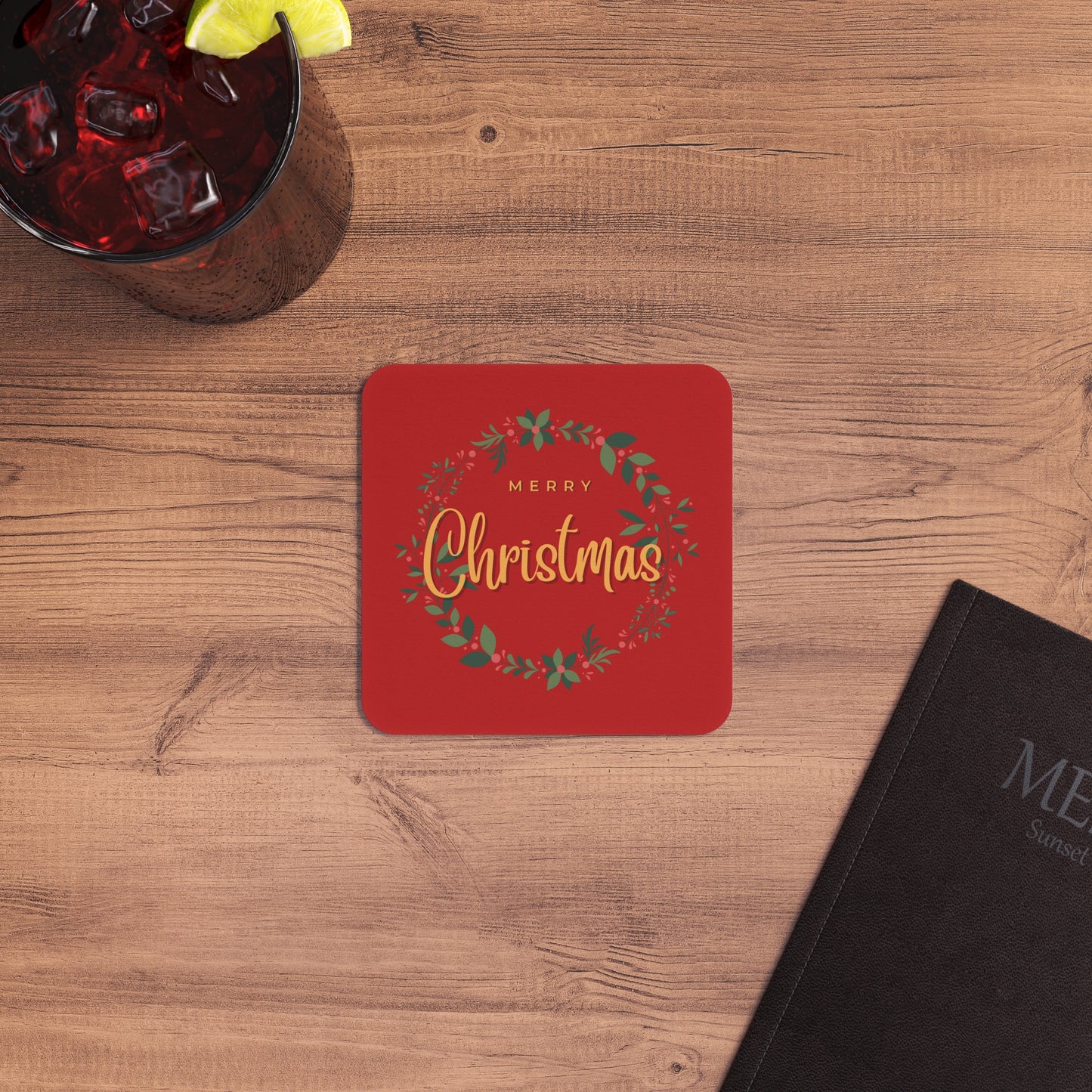 Merry Christmas Coasters (50, 100 pcs) |Christmas Adventure Decorations |Christmas Glassware Coasters